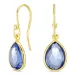paarse kristal oorbellen in verguld zilver - Loom Stones