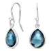 donkerblauw kristal oorbellen in zilver - Loom Stones