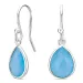 blauwe calcedon oorbellen in zilver - Loom Stones