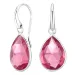 pink kristal oorbellen in zilver