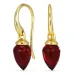 rode kristal oorbellen in verguld zilver - Loom Stones