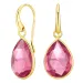 pink kristal oorbellen in verguld zilver