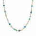 blauwe kristal ketting in verguld sterlingzilver - Loom Stones