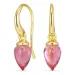 pink kristal oorbellen in verguld zilver - Loom Stones