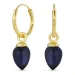 12 mm saffier creool in verguld zilver