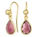 druppel pink kristal oorhaakjes in verguld zilver