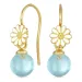 margriet lichtblauwe kristal oorhaakjes in verguld zilver