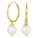 18 mm parel creool in verguld zilver