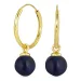 18 mm synthetisch blauwe saffier creool in verguld zilver