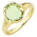 lichtgroene kristal ring in verguld messing - Eliné