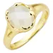 witte maansteen ring in verguld messing - Eliné