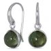 rond groen kristal oorbellen in verzilverd messing - Loom Stones