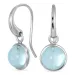 rond blauwe kristal oorbellen in verzilverd messing - Loom Stones