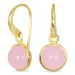 verzamelmonster rond roze kristal oorbellen in verguld messing - Loom Stones