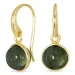 rond groen kristal oorbellen in verguld messing - Loom Stones
