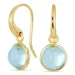 rond blauwe kristal oorbellen in verguld messing - Loom Stones