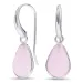 druppel roze kristal oorbellen in verzilverd messing