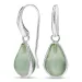 druppel lichtgroene kristal oorbellen in verzilverd messing