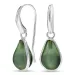 druppel groen kristal oorbellen in verzilverd messing