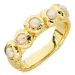 witte parel ring in verguld messing - Eliné
