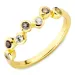 blauwe kristal ring in verguld messing - Bubbly Twist