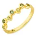 groen kristal ring in verguld messing - Bubbly Twist