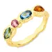 veelkleurig kristal ring in verguld messing - Eliné