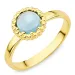 donkerblauw kristal ring in verguld messing - Eliné