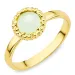 lichtgroene kristal ring in verguld messing - Eliné