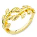 blad ring in verguld messing