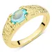blauwe kristal ring in verguld messing - Eliné