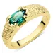 groen kristal ring in verguld messing - Eliné