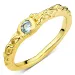 blauwe kristal ring in verguld messing - Eliné