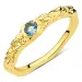 donkerblauw kristal ring in verguld messing - Eliné