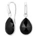 zwarte onyx oorbellen in verzilverd messing - Loom Stones
