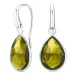 leger groen kristal oorbellen in verzilverd messing - Loom Stones