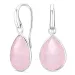 roze kristal oorbellen in verzilverd messing - Loom Stones