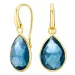 donkerblauw kristal oorbellen in verguld messing - Loom Stones