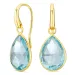 blauwe kristal oorbellen in verguld messing - Loom Stones