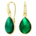 donkergroen kristal oorbellen in verguld messing - Loom Stones