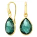 groen kristal oorbellen in verguld messing - Loom Stones