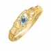 donkerblauw kristal ring in verguld messing - Eliné