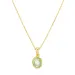 lichtgroene kristal ketting met hanger in verguld messing - Eliné