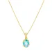 blauwe kristal ketting met hanger in verguld messing - Eliné