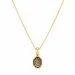 rookkleurige kwarts ketting met hanger in verguld messing - Eliné