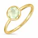 lichtgroene kristal ring in verguld messing - Loom Stones