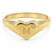 letter m zirkoon ring in verguld messing
