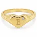 letter e zirkoon ring in verguld messing