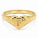 letter f zirkoon ring in verguld messing