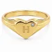 letter h zirkoon ring in verguld messing
